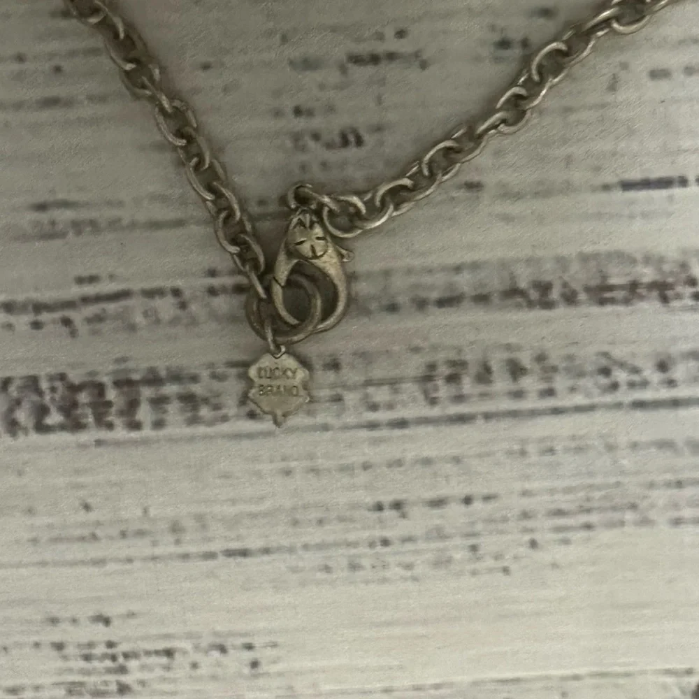 Lucky Brand-Buddha-Silver Butterfly Pendant-MOP Leaf Charm‎ Tassel 20